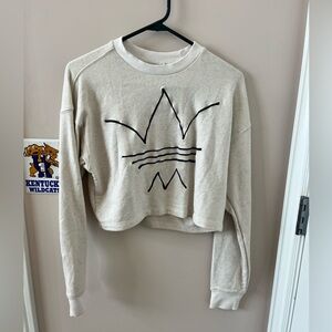 Adidas Logo Women’s Cream Crewneck Sweater Size XS/Small